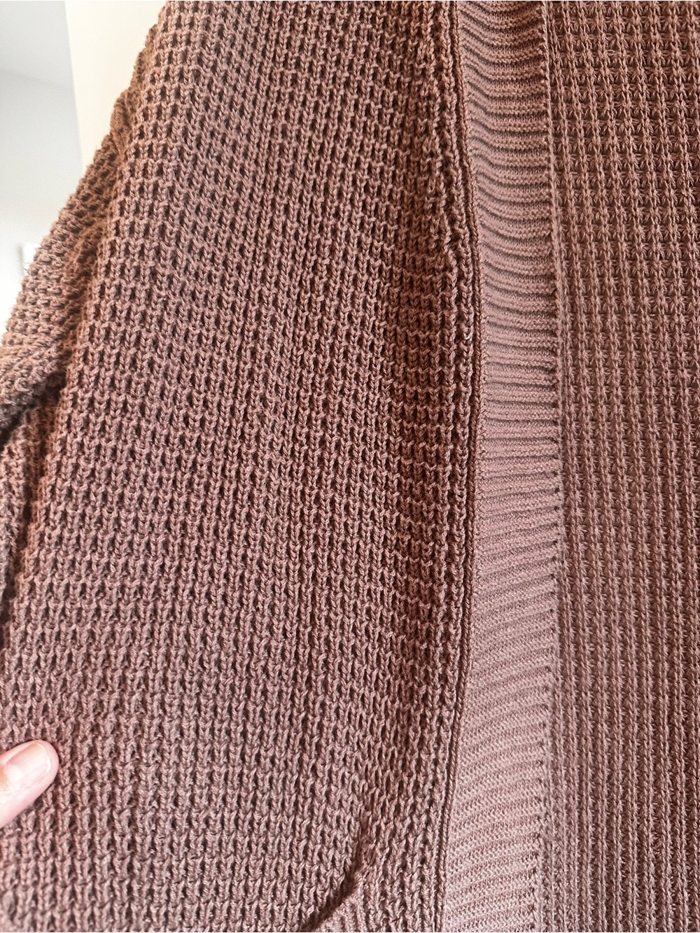 Cozy Open-Front Chunky Cardigan Sweater - Dusty Mauve/Taupe - Picture 3 of 5